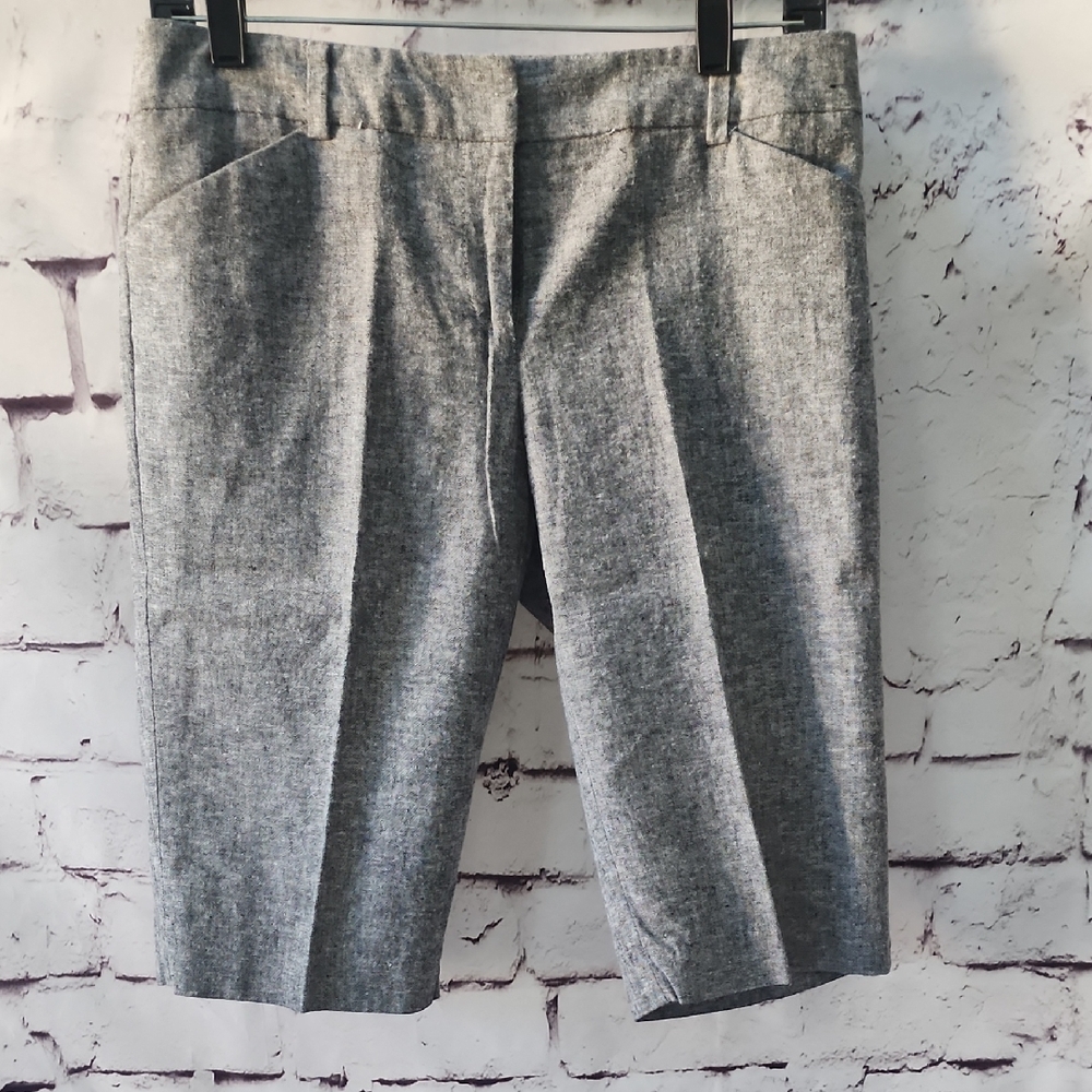 7th Avenue NY & Co. Gray Marled Womens Bermuda Shorts Size 4 Classic Casual EUC!
